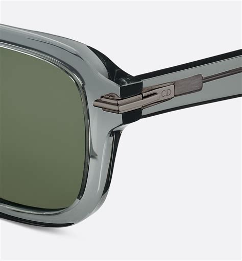 DiorBlackSuit S15I Transparent Gray Square Sunglasses 